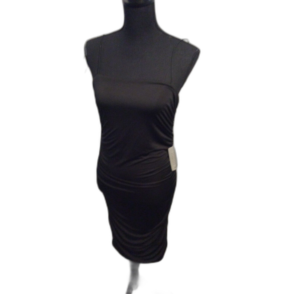 New NWT Love X Design Black Ruched Bodycon cocktail Dress size Large L